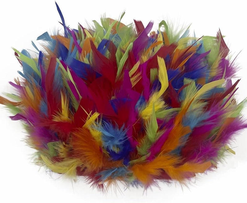 Shekyeon Turkey Feathers Fringe Trim for Party Clothing DIY Sewing Crafts Decoration Pack of 2 Yards (Colorful) - Image 3